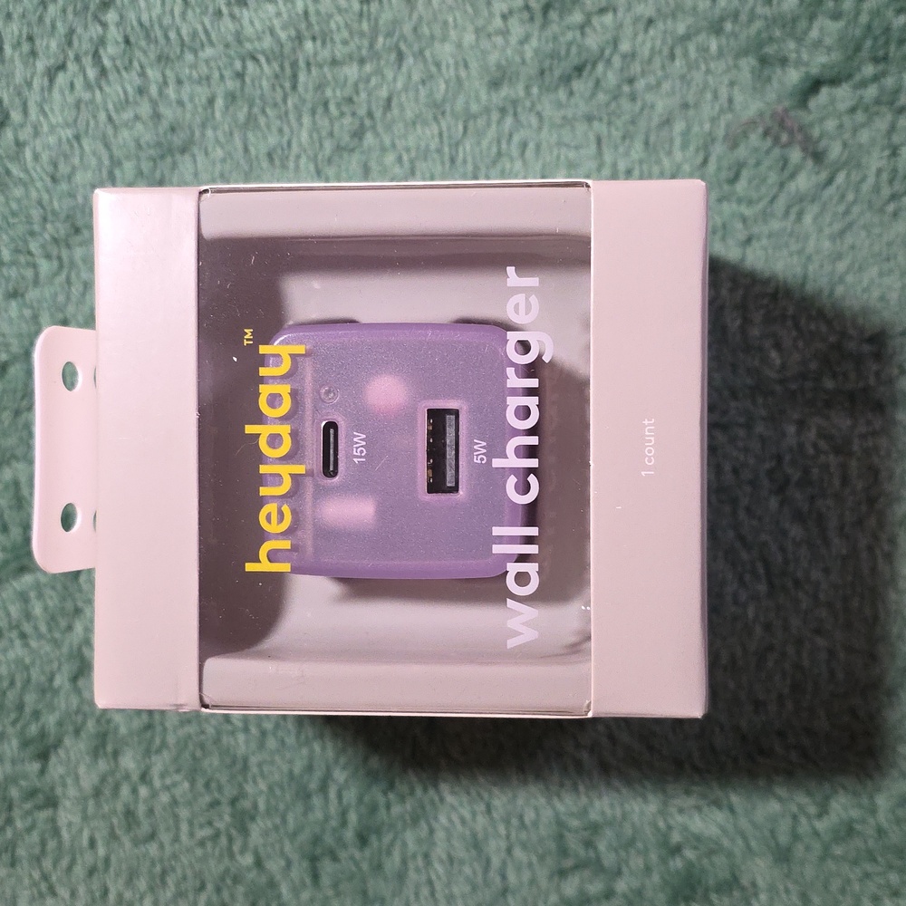 Heyday Tan Dual-Port Wall Charger (Lavendar Purple) High‎ Charging Speed